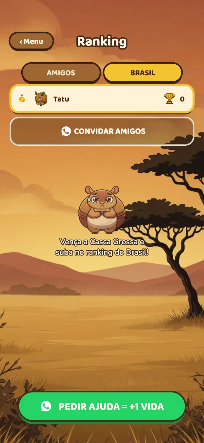 Ranking de amigos do Tatu Tatu
